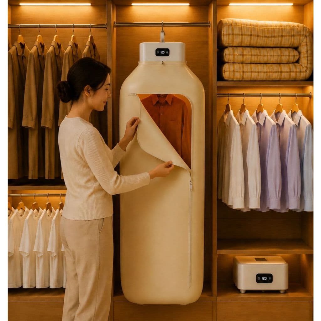 Secador Roupas Portátil Elétrico 600W/800W Dobrável Timer Digital Touch  Secagem Rápida