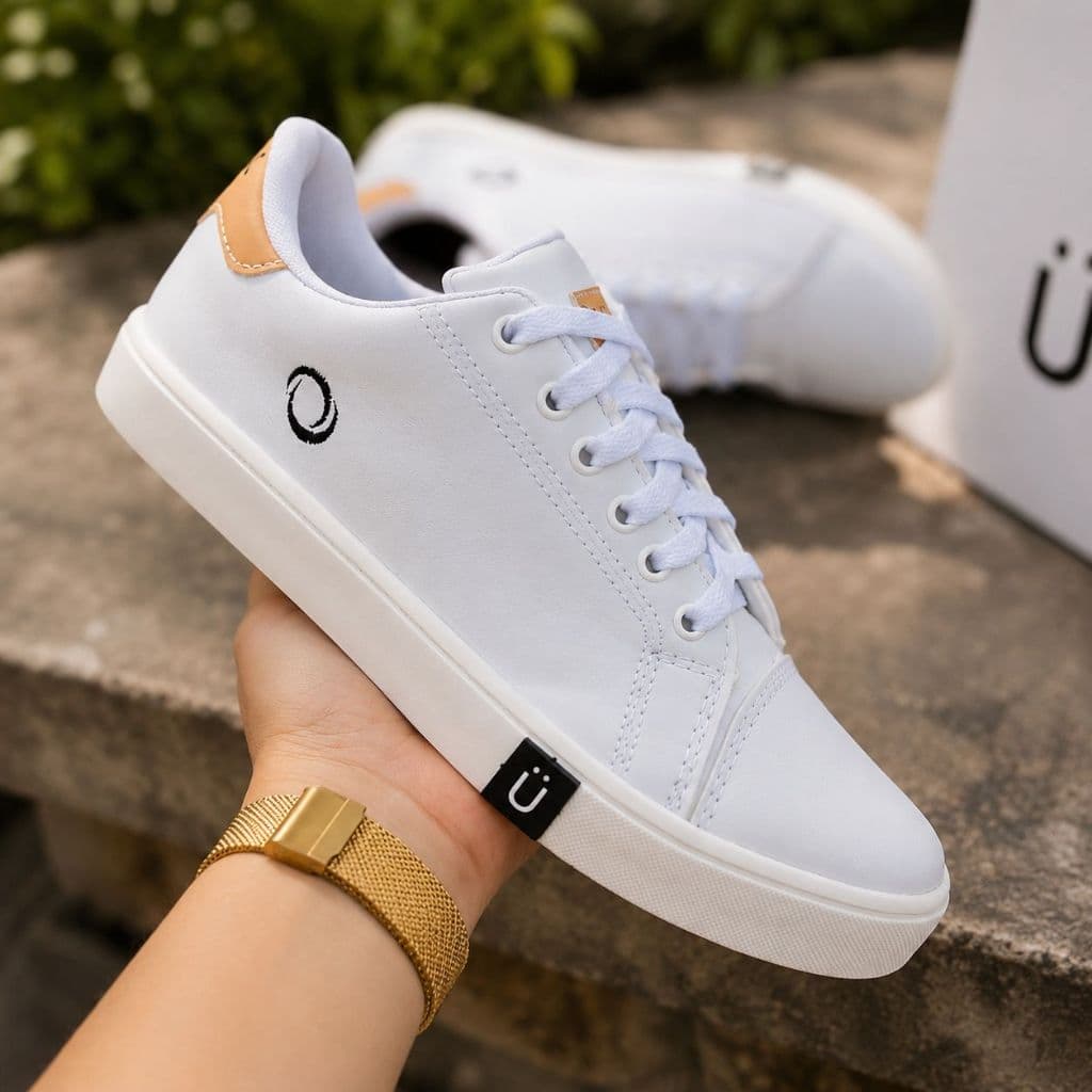 Tênis casual branco masculino festa passeio leve confortavel