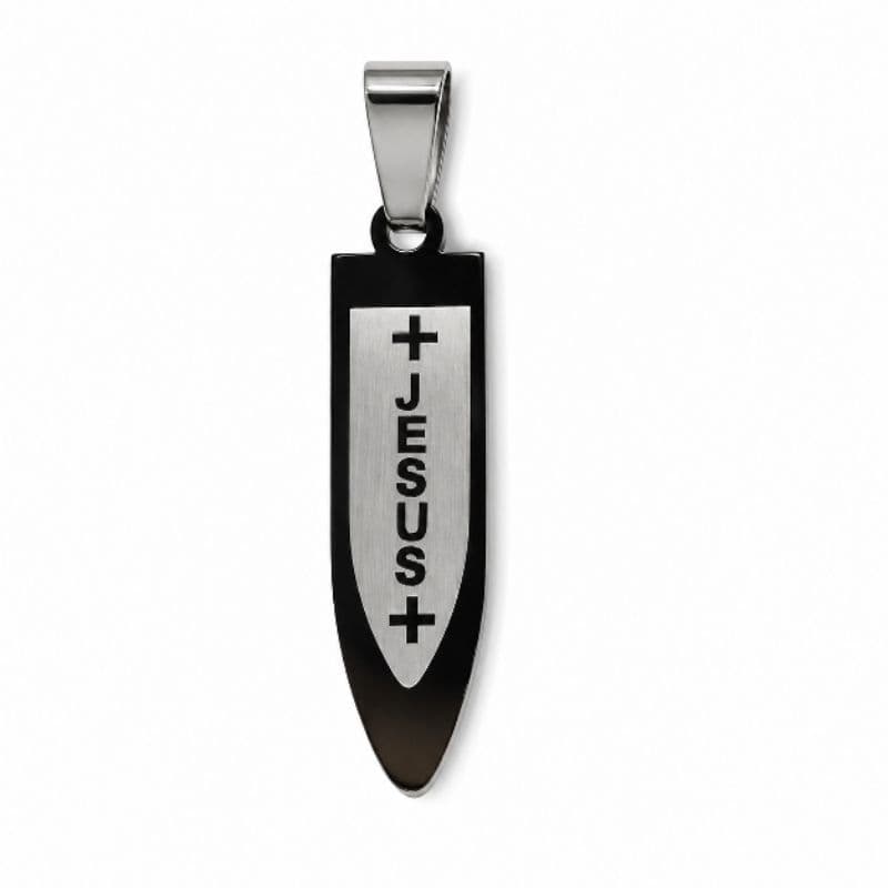 Pingente Masculino Religioso em Aço Inoxidável