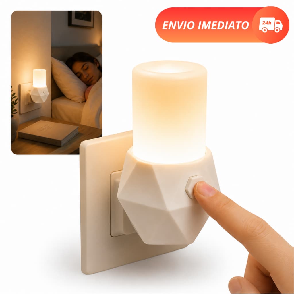 Abajur de Tomada Bivolt Luminária Infantil Com Luz Noturna LED Quarto e Sala