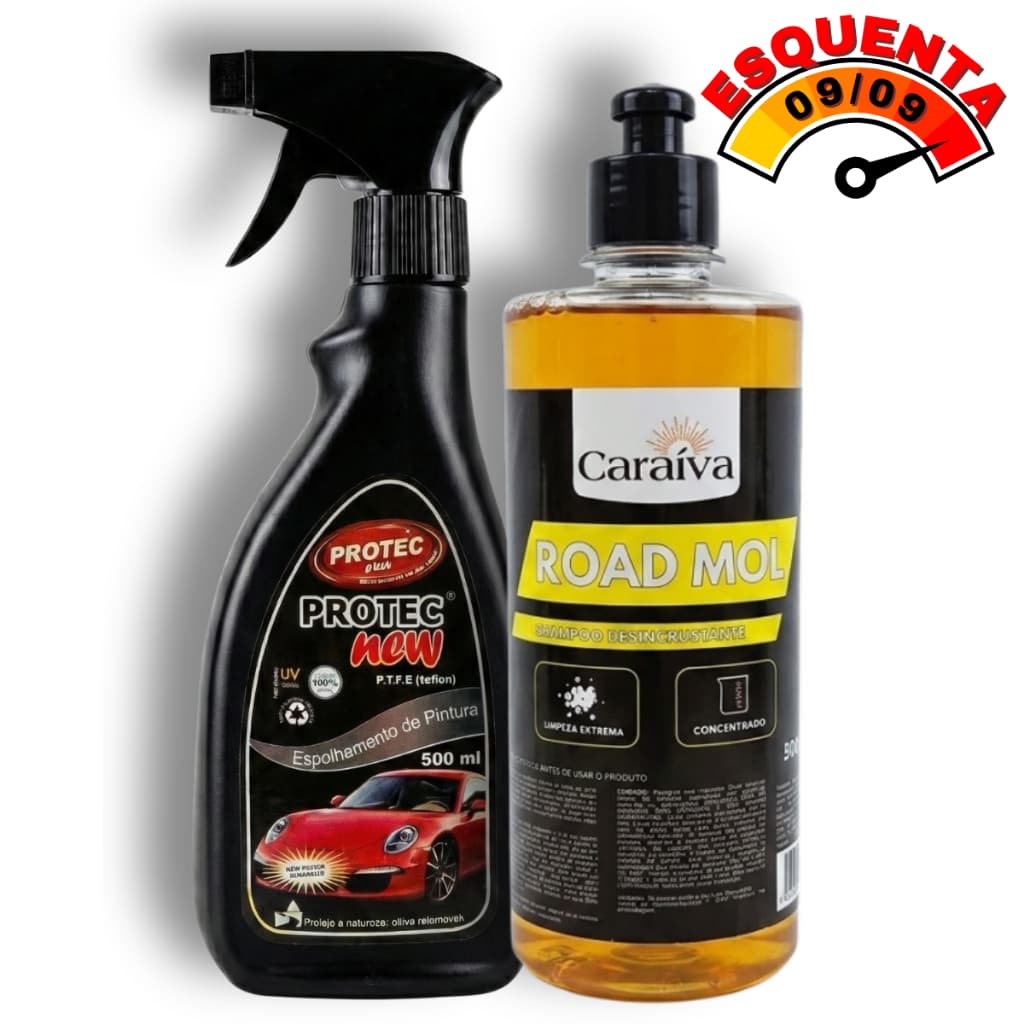 Shampoo + Espelhamento Pintura Automotiva - Kit Lava e Cristaliza Carros