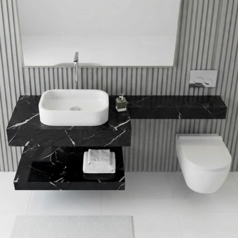 LAVATÓRIO COMPLETO COM EXTENSÃO + CUBA + PRATELEIRA DE PORCELANATO BANHEIRO LAVABO