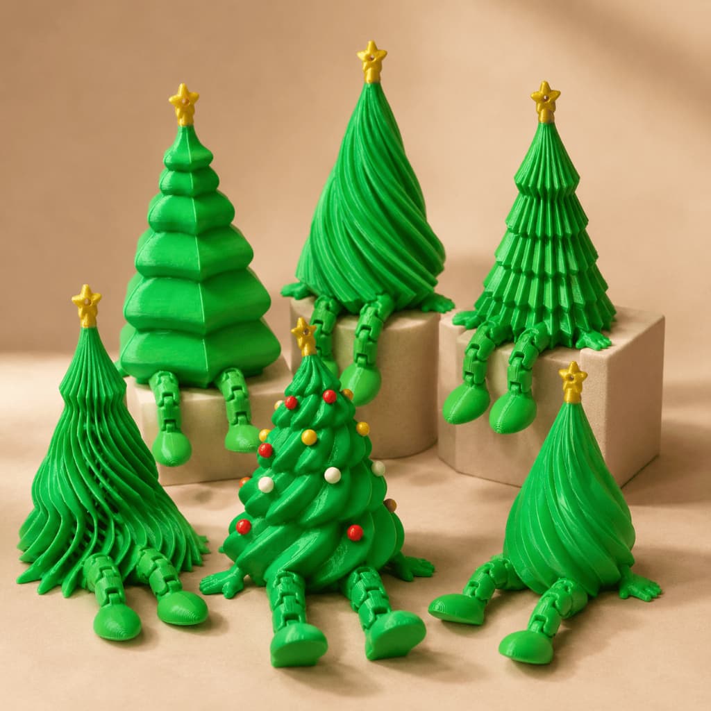 Árvore de Natal Articulada Decorada - 7cm