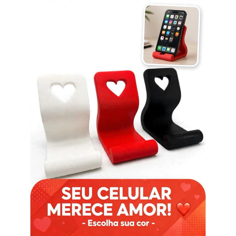 Suporte Para Celular Coração | Apoio Celular Mesa | Suporte Celular Decorativo | Porta Celular 3D