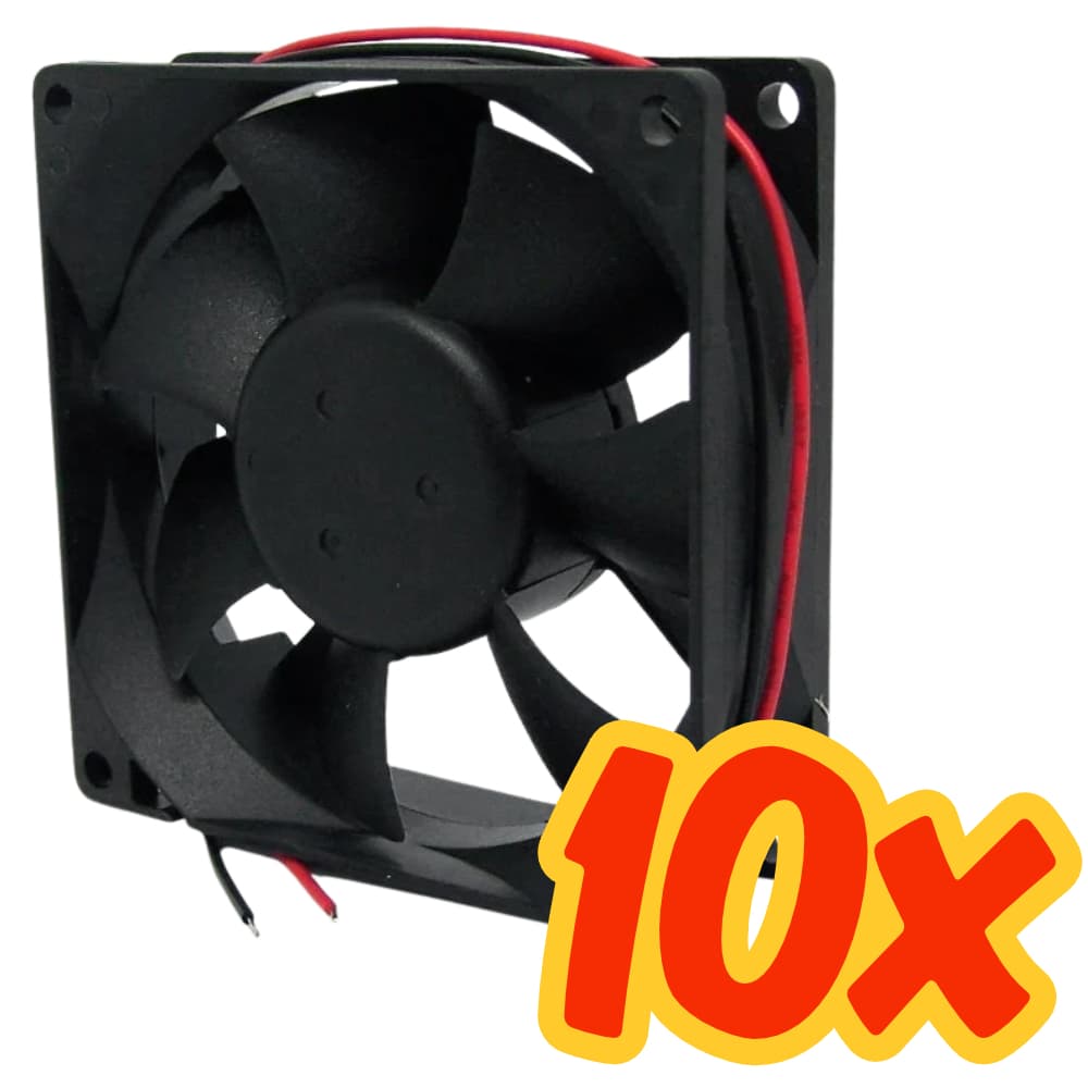 10X Micro Ventilador 80x80 12V Fan Cooler Ventoinha 80x80x25 12V