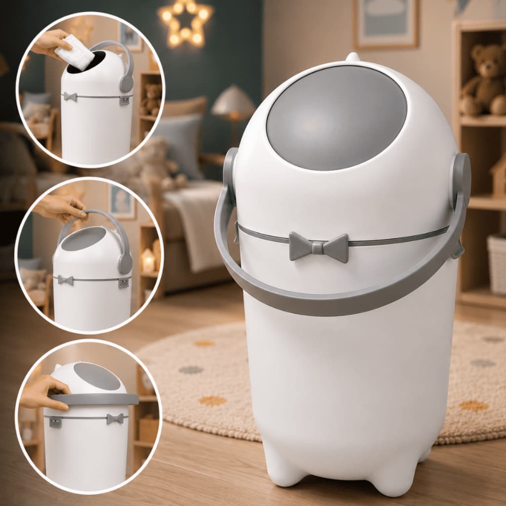Lixeira Antiodor 10L Fraldas Bebê Lixo Mágico Banheiro Quarto Pet Branca Grande Cesto Higiene