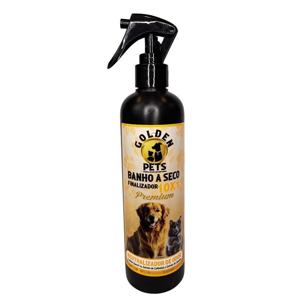 Banho a Seco Pet Finalizador 10x1 Cães e Gatos 300ml Tira odor - Golden Pets