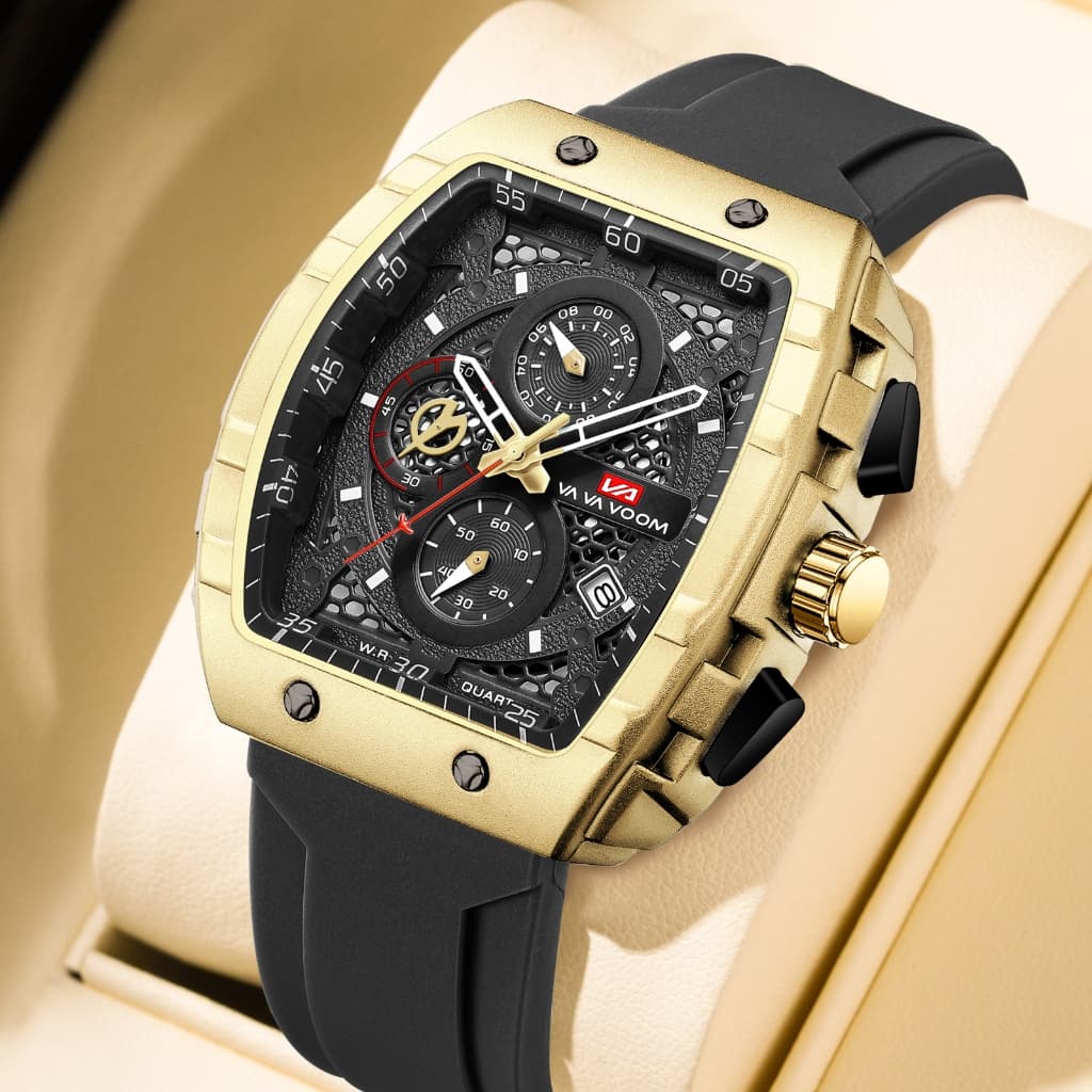 Relógio Masculino Esportivo Cronógrafo 3ATM Quartzo Silicone Calendário