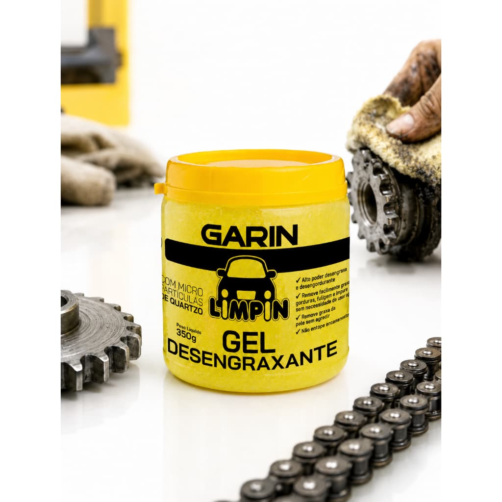 Desengraxante 350g Limpin Gel Remove Graxa Gordura Grudes Etiquetas Garin
