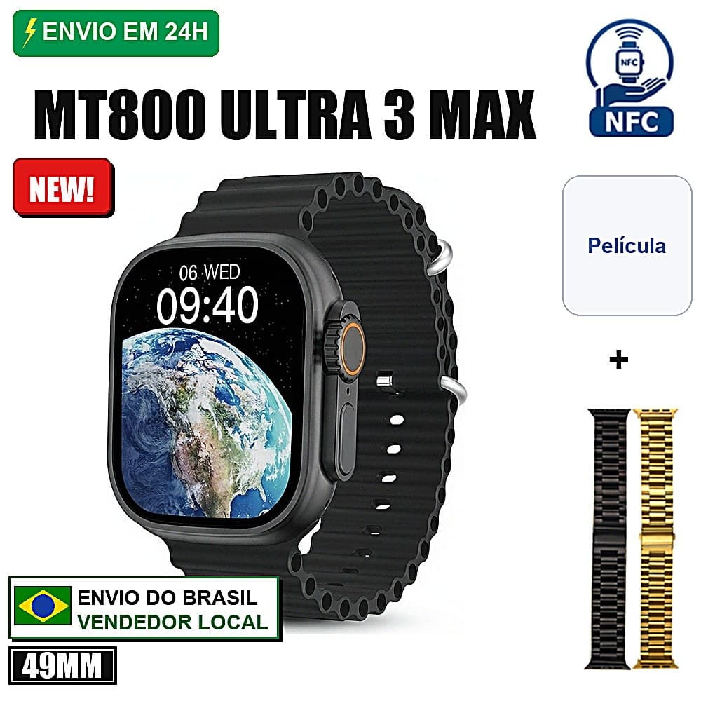 2026 MT800 NFC 49MM  Mais Recente Smartwatch Relógio Inteligente Série IWO 10 2.19Polegadas Sem Fio