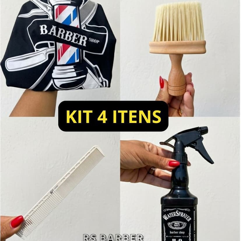 Kit Barbearia Profissional Capa De Corte Espanador Borrifador Jack Pente De Cabelo Acessórios Barbeiro Salão Completo