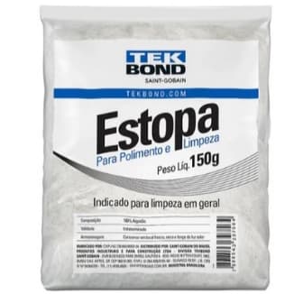 Estopa Polimento e Limpeza 150g Tekbond - Algodão Premium Automotivo e Uso Geral