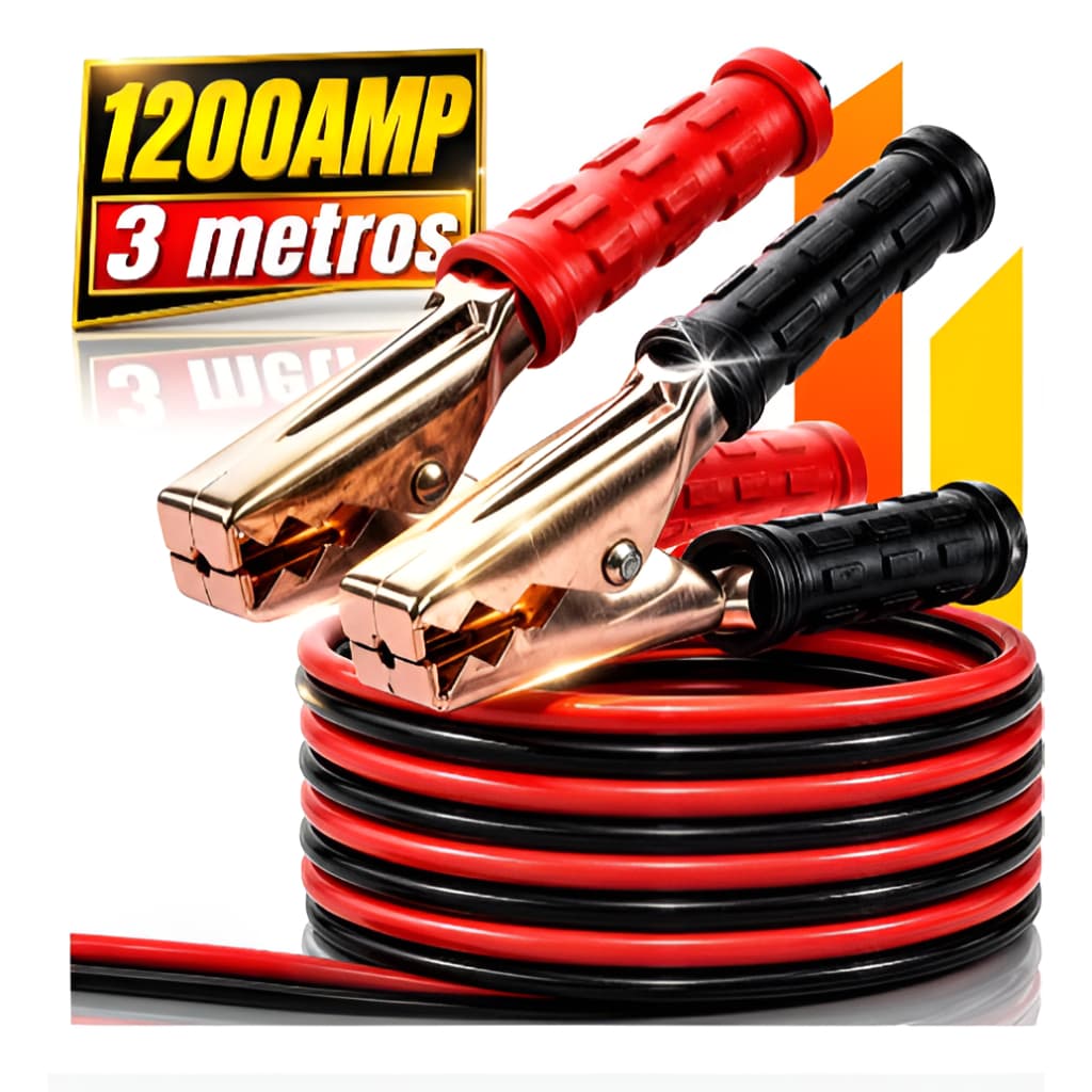 Cabo de Bateria Chupeta 1200a Carregador de Bateria Para Carro Caminhão Moto Van 3 Metros