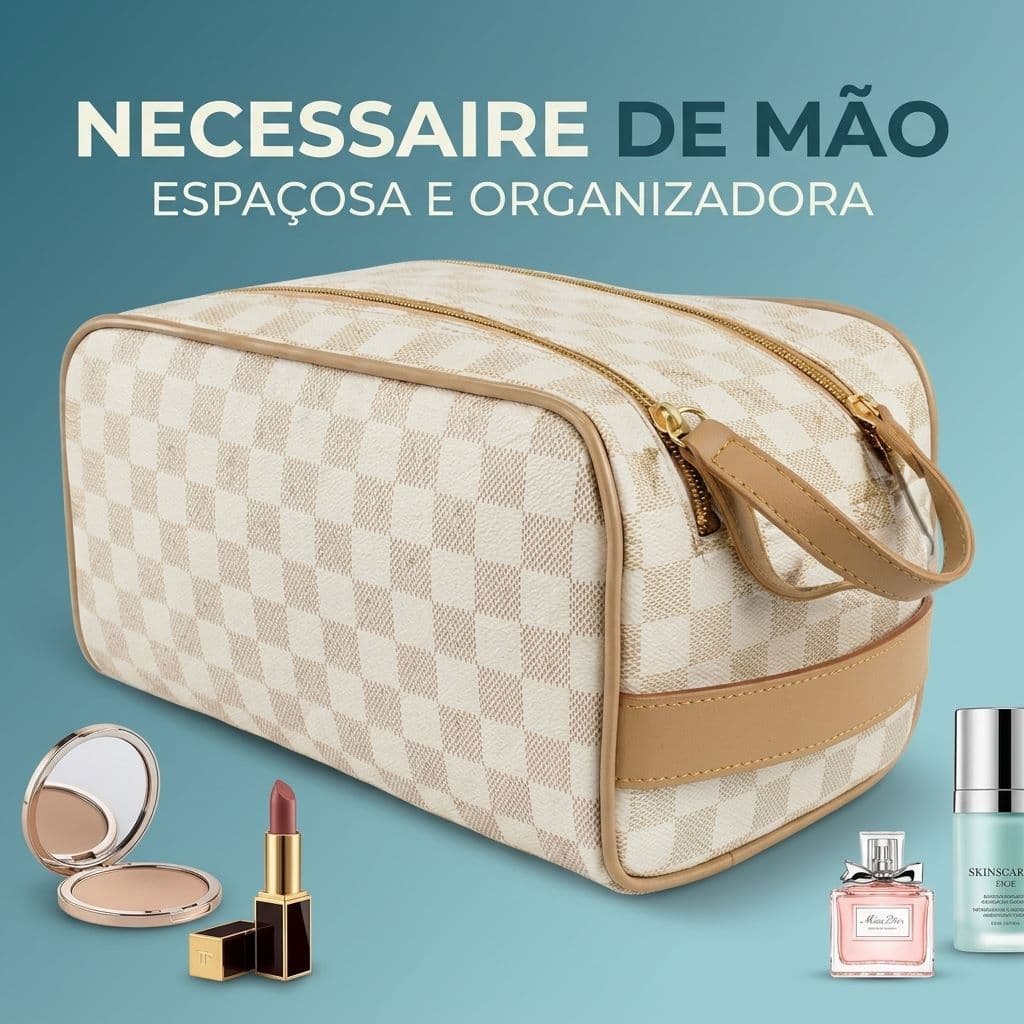 Nécessaire de Mão Espaçosa Feminina E Masculina Organizadora Viagem / Porta Maquiagens