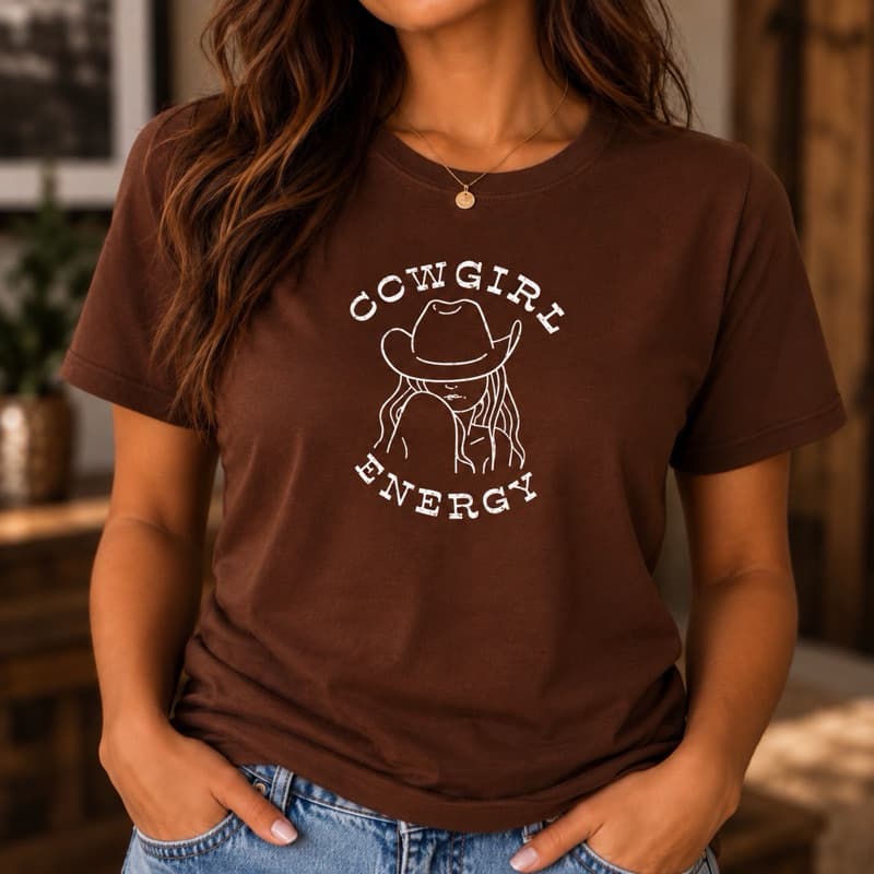 Camiseta Feminina Country Cowgirl Western Estampada 100% Algodão Moda Casual Festa Peão