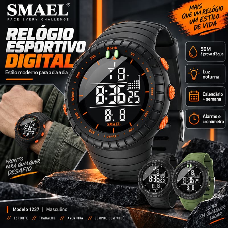 Relógio De Pulso Digital Masculino SPORT Esportivo a Prova d 'Água