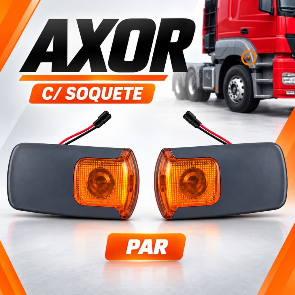 Par Lanterna Seta Pisca Lateral Compatível Mercedes Benz Axor C/ Soquete