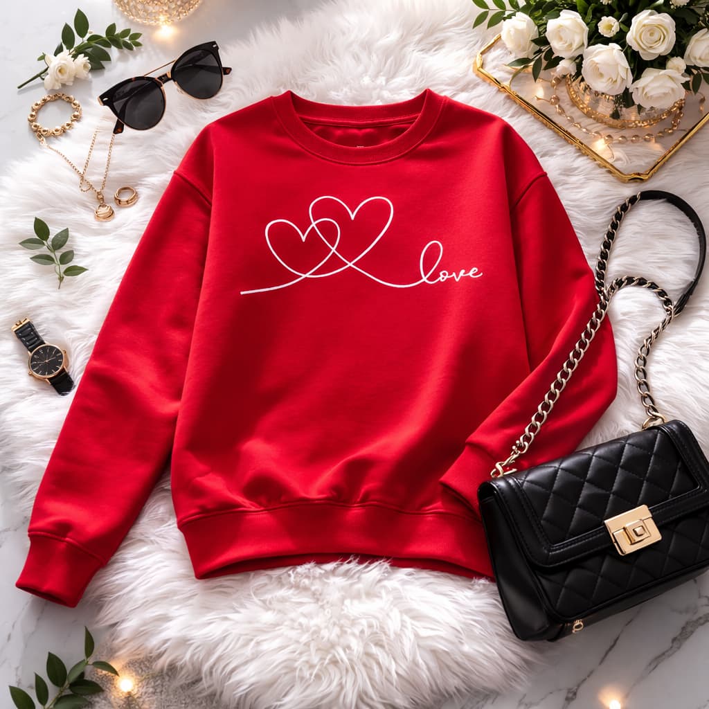 Moletom Feminino Love Blusa De Frio Flanelado Charmoso Delicado Algodão Casaco Inverno