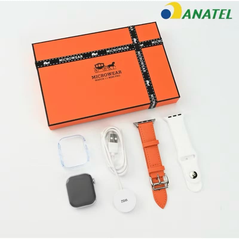 Smartwatch Watch S11 MiniPro 37mm x 42mm – 2 Pulseiras + Capa – Música, Clima, Monitor Cardíaco + NFC