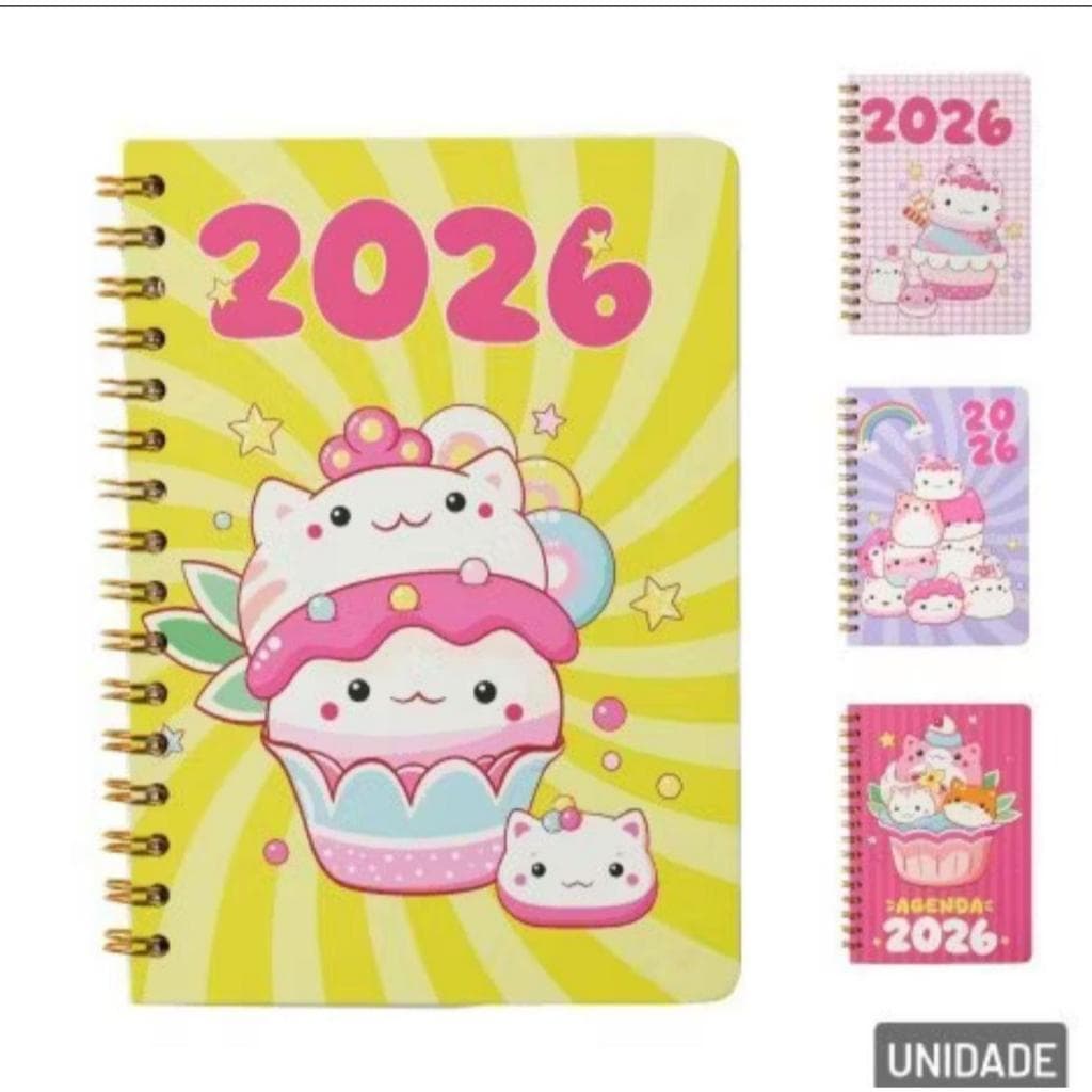 Agenda 2026 Diária Capa Dura Espiral Planner Caderneta Calendário