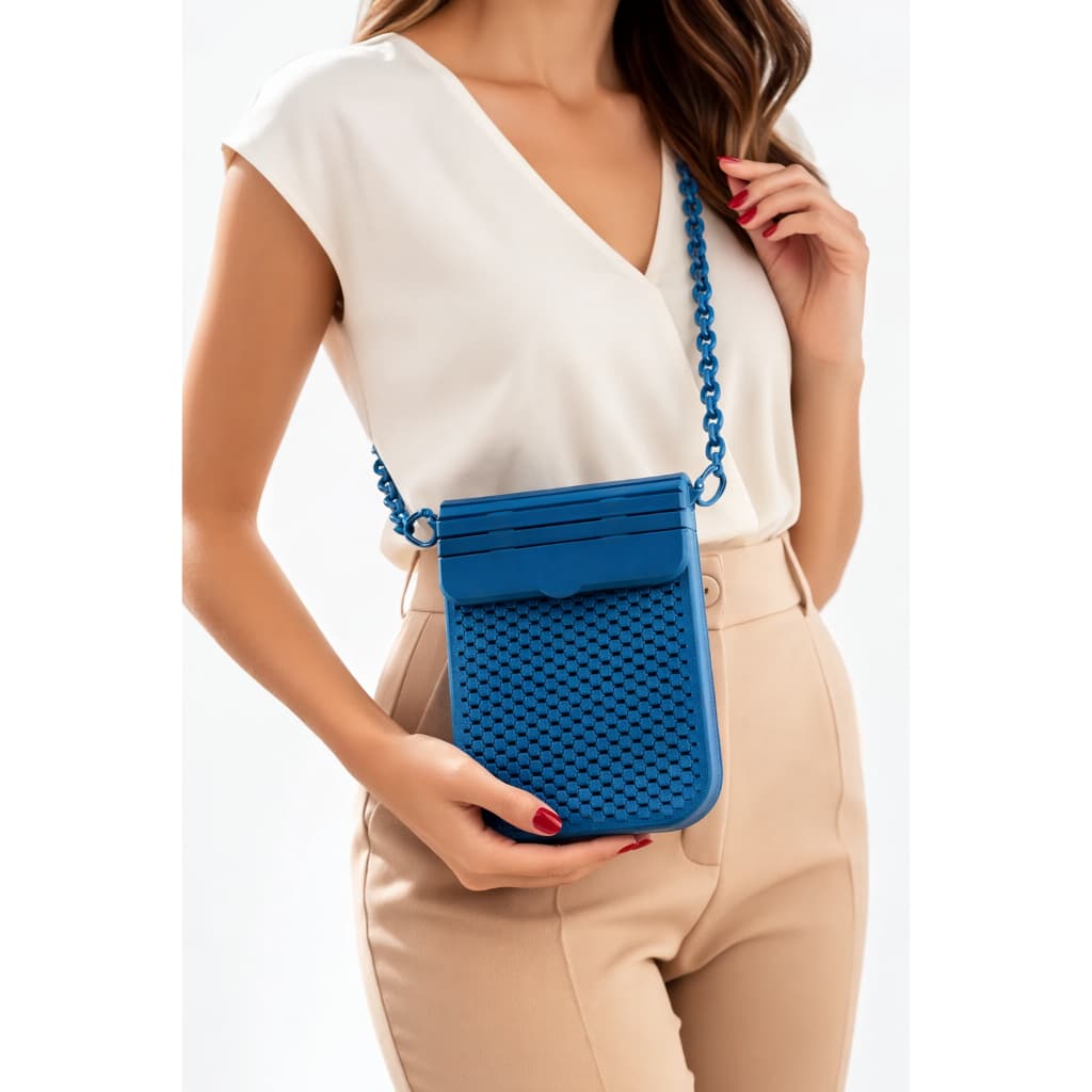 Bolsa Transversal Feminina Texturizada com Alça Corrente – Estilo Moderno