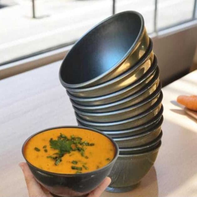 Cumbuca Bowl Preta 700ml(Plástico) Kit 6,12 ou 24 Unidades. Petisco/Caldos/Sopa/Sobremesa.