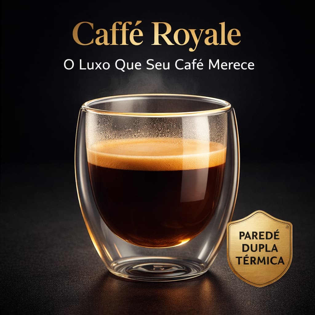 Kit 2 Copos Vidro Duplo 80ml Espresso Parede Dupla Isolamento Café Gourmet Luxo