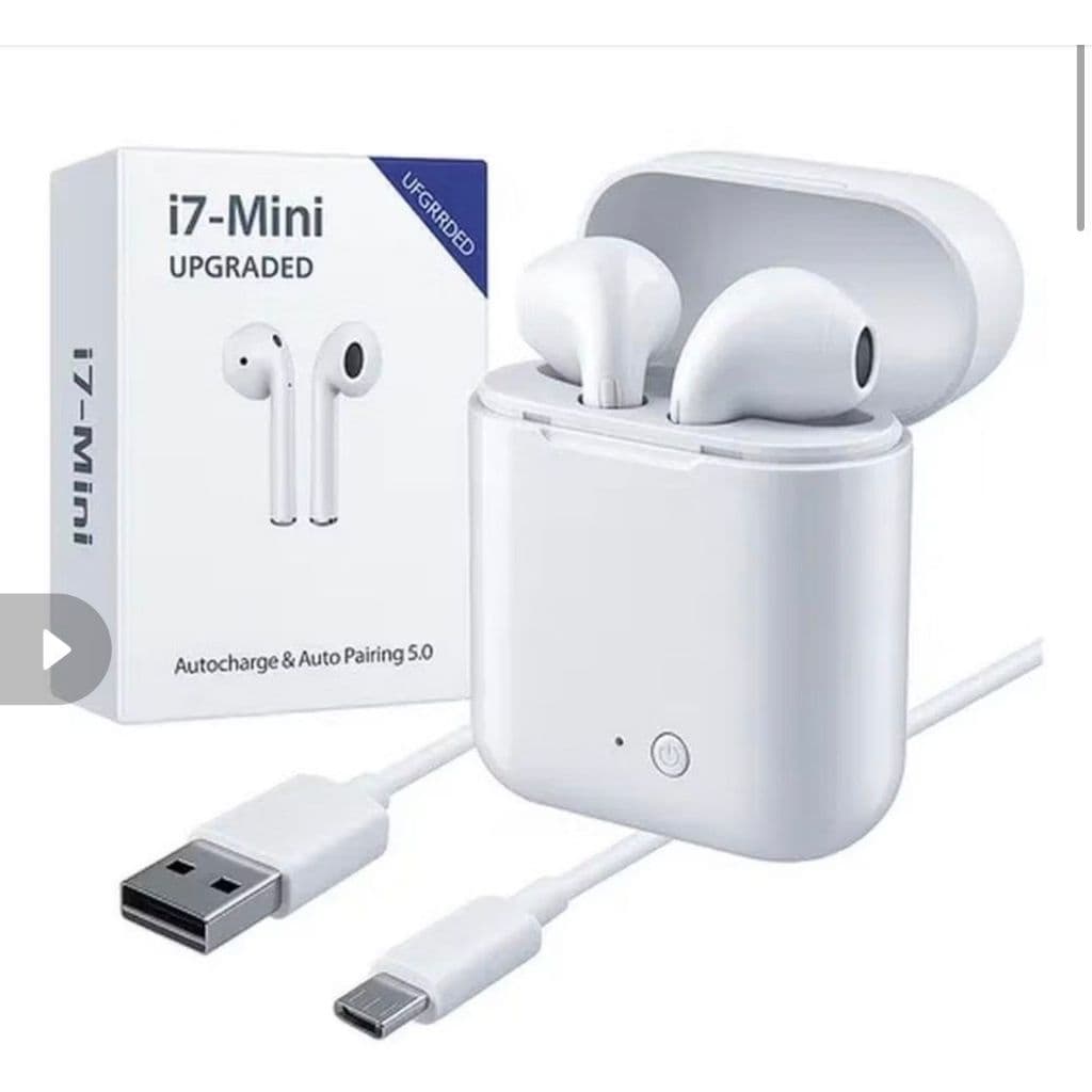 Fone De Ouvido Sem Fio I7 Mini TWS AirPods Branco Bluetooth 5.0 Com Microfone Alta Qualidade B