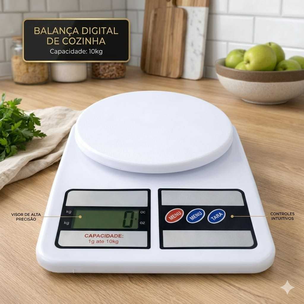 Balança Digital de Cozinha com Alta Precisão visor digital em LCD Nutrição E Dieta Até 10 kg Medição