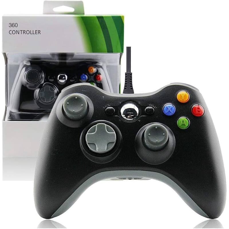 Controle Xbox 360 Com Fio Para Video Game e PC Joystick Jogo Preto