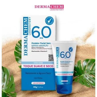 ✨ Protetor Solar Rosto FPS 60 sem cor 40g - Kit Imperdível - Dermachem ✨