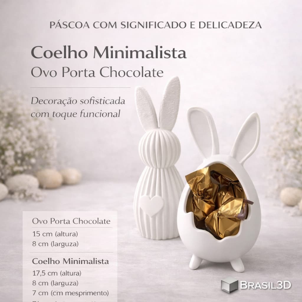 Kit Páscoa Decorativo Coelho Minimalista Ovo Porta Chocolate Surpresa Bombom Ovos Páscoa Enfeite
