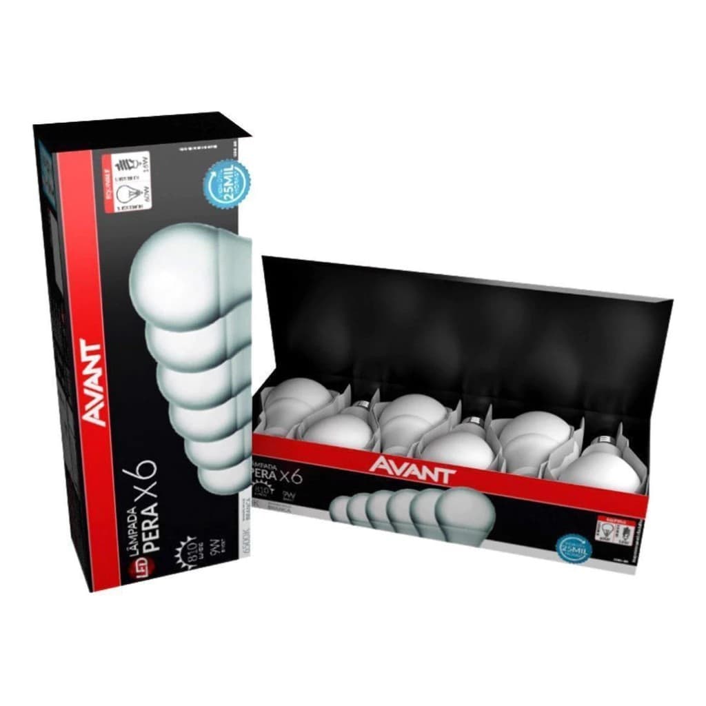 Kit 6 Lâmpada Led 9w Bulbo E27 Bivolt 6500k Branco Frio