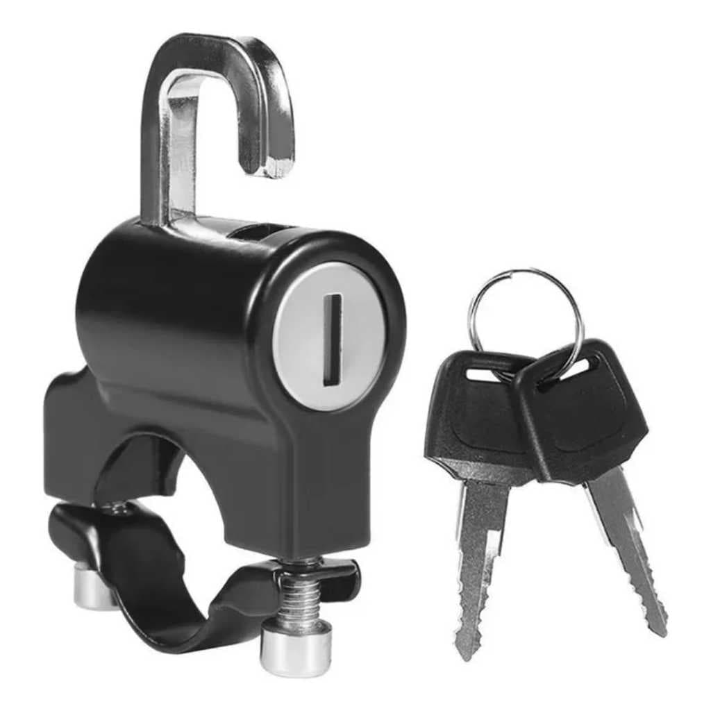 Trava para Capacete Cadeado Antifurto Moto Capacete Bicicleta Bolsa Universal Ajustavel Resistente Segurança 2 Chaves