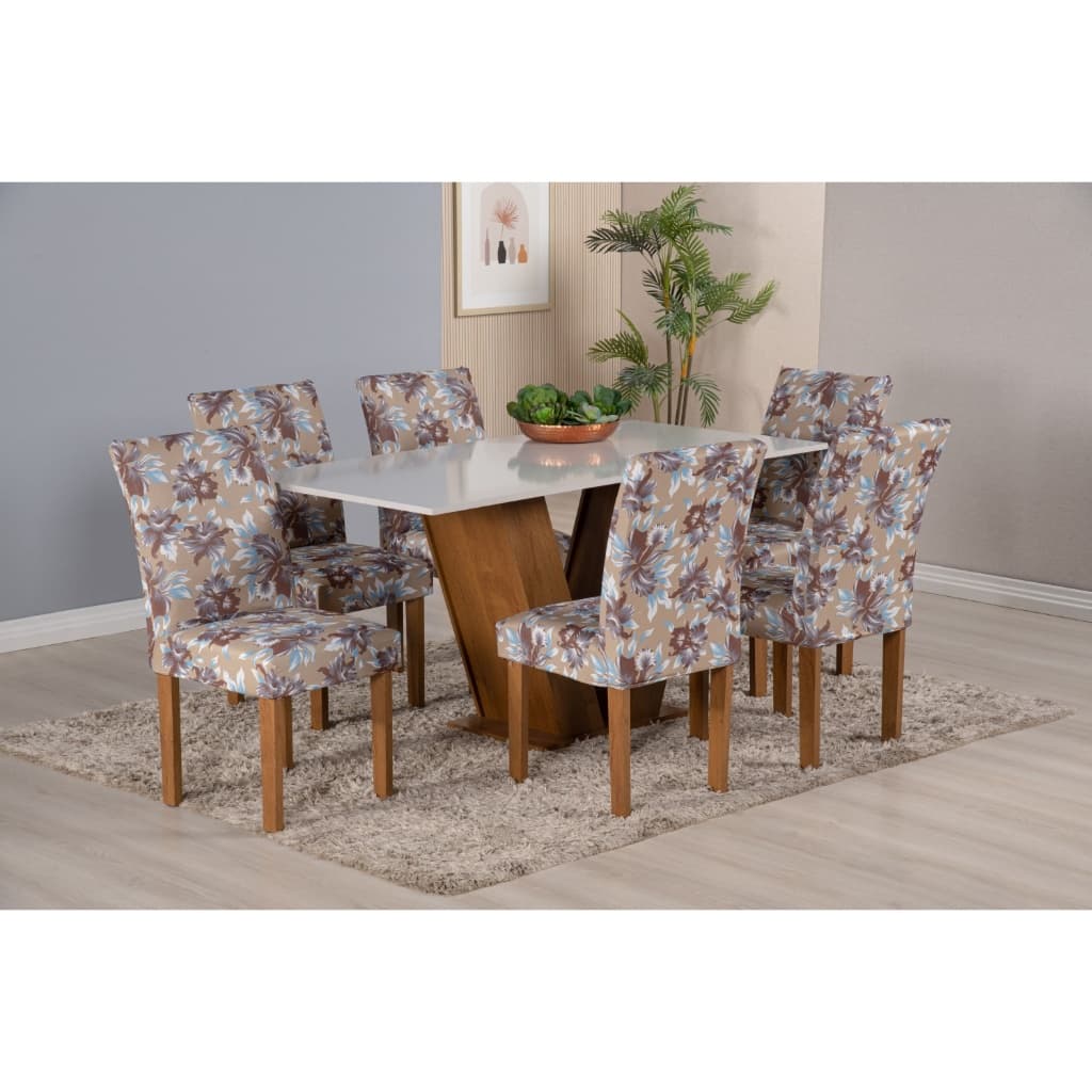 Kit 4 Capas Estampadas Para Cadeira De Jantar Com Elástico