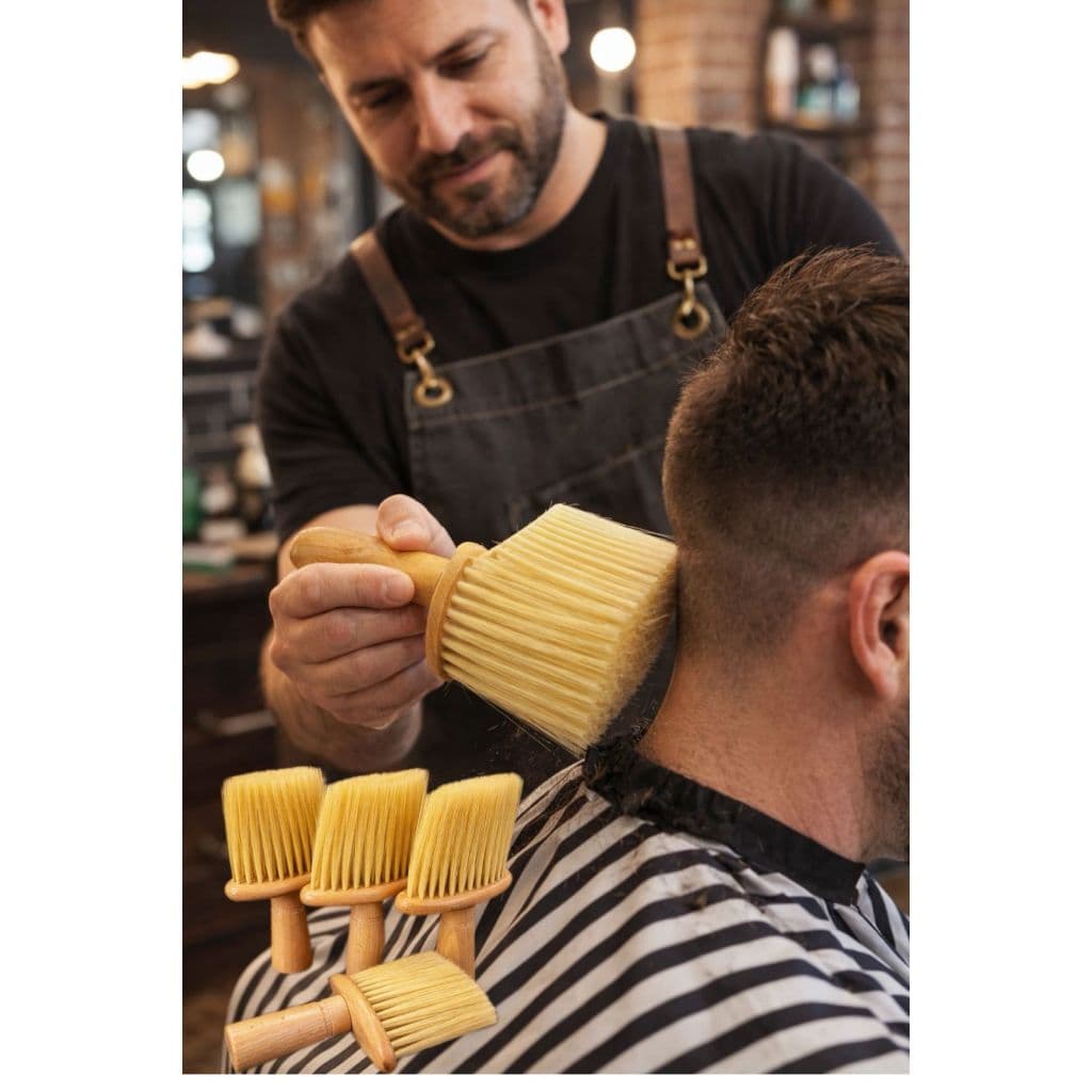 Espanador Vassoura Feito Em Madeira para Remover Resto de Pelos de Cabelo Barbeiro
