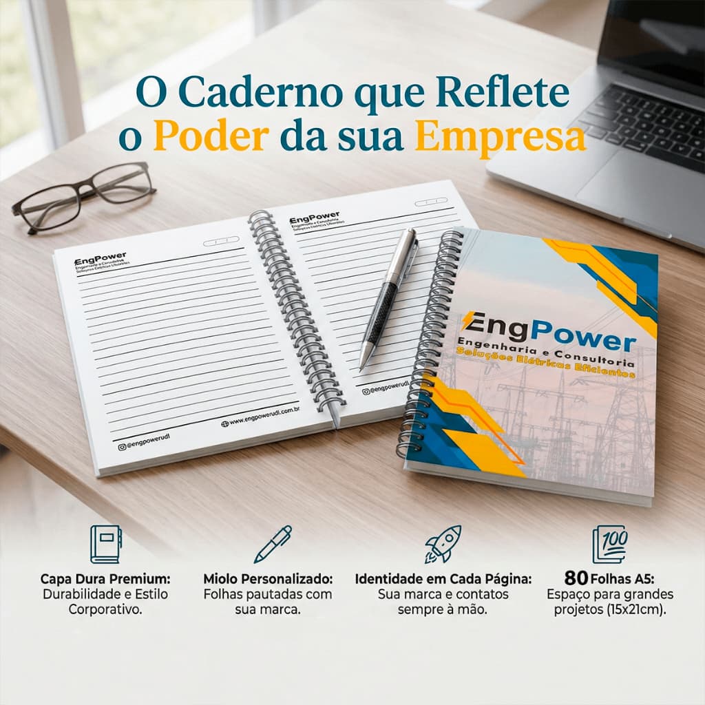 Caderno Personalizado para empresa com logo capa dura a5 15x21cm 10 / 30 / 50 / 75 unidades