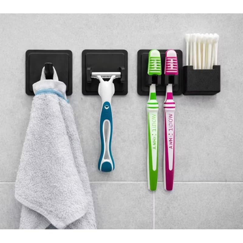 Kit acessório multi uso de parede para banheiro escova de dentes cotonetes lâminas de barbear e toalhas