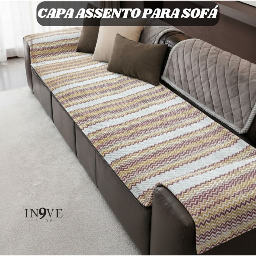 Protetor Assento de Sofá 100% Algodão Premium – Lavável na Máquina Confortável Sala Quarto Durável