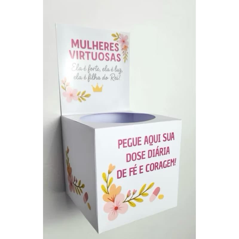 Caixa Mulher Virtuosa com Tags Motivacionais - Culto - Igreja - Evento - Palestra - Mulheres Virtuosas - Cristã