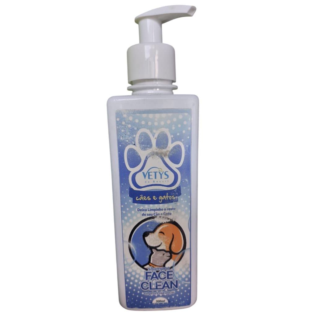 Shampoo Face Clean 300ml Vetys do Brasil Cães e Gatos Banho e Tosa