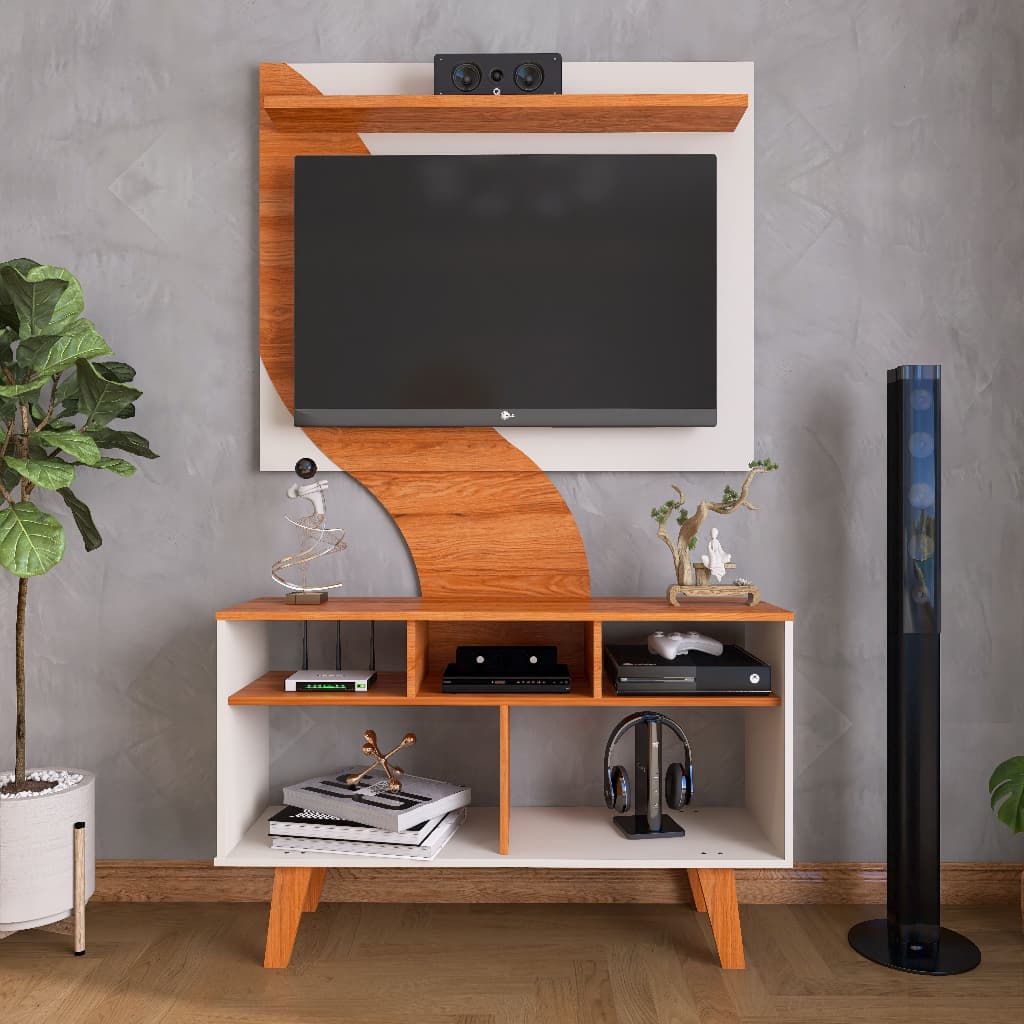 Rack com Painel para TV até 44 polegadas Sala Quarto FullDecor - Mod.0710