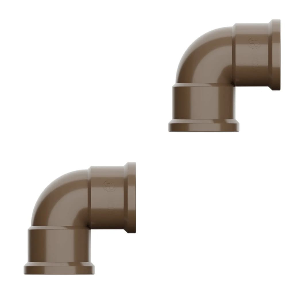 4x Joelho/Cotovelo Soldável 90°x25mm PVC Marrom