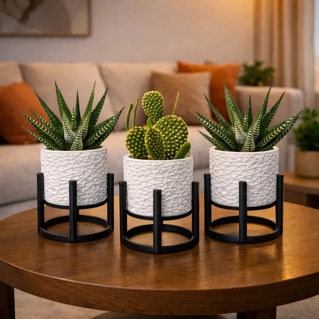 3 Vasos Cachepot Suculenta Erva Flor Decoração Casa Suspenso