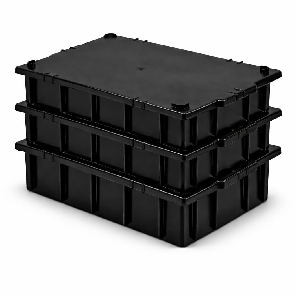 Kit 3 Bandeja Caixa Plastica Organizadora 7 Litros c/ 1  Tampa - Plasconex