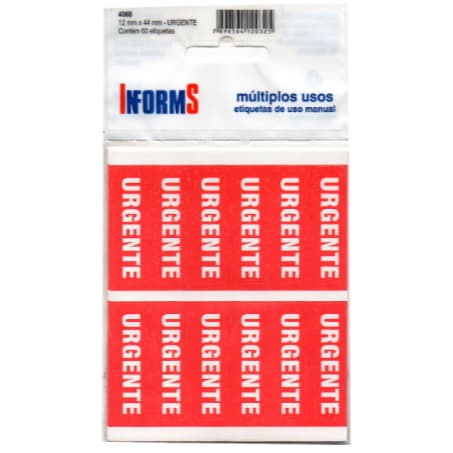 Etiqueta Adesiva Urgente Informs 12x44mm – Cartela com 60 Etiquetas