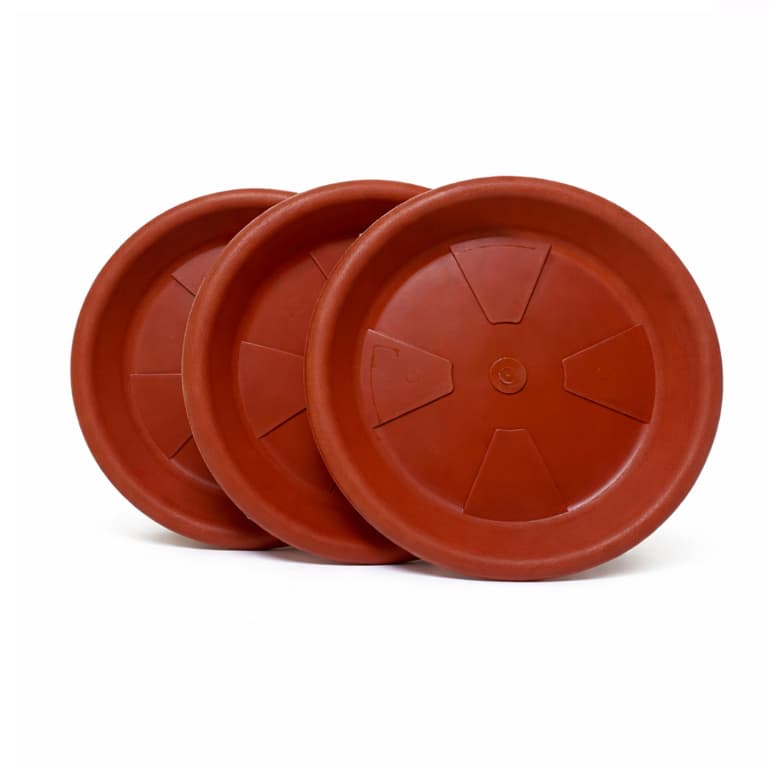 Kit 3 Prato Para Vaso de Planta Coletor de Agua Diversos Tamanhos Cor Terracota