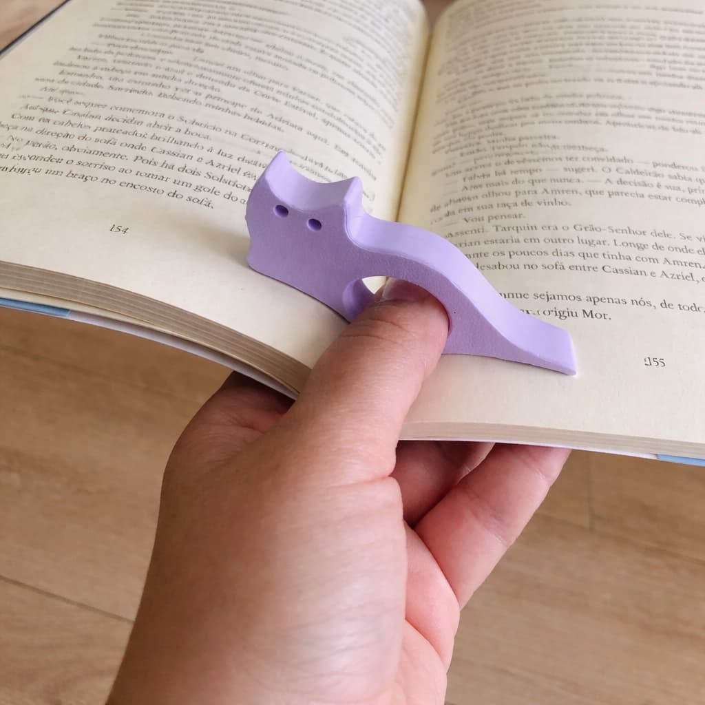 Suporte Anel Leitura para Livros - Formato Gato Fofo Apoio de Dedo Literatura Segurar Livro Portátil