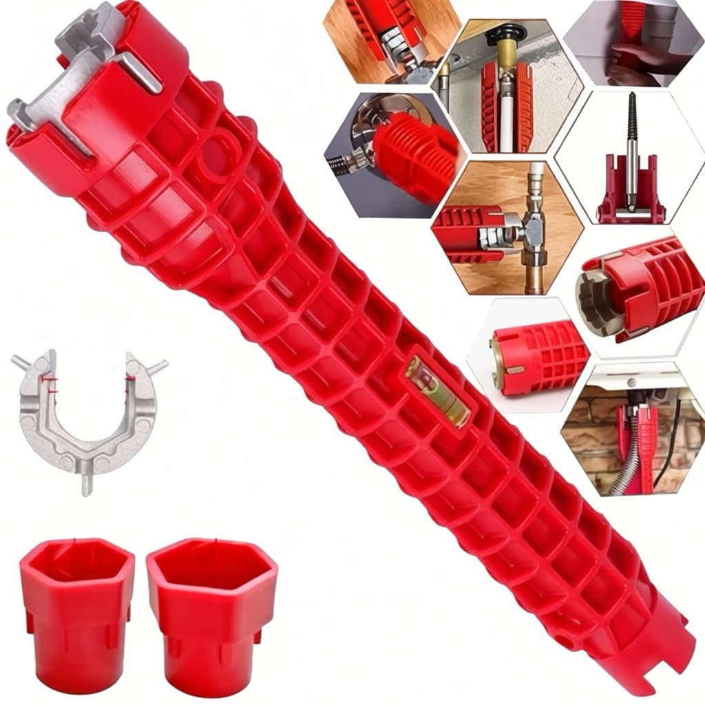 Chave Hidráulica Ferramenta Profissional Para Instalar Torneira 8 em 1 Chave de Encanamento