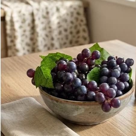 Cacho de Uva Roxa artificial  decoração de mesa - Fruta Artificial M 24cm